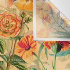 Vintage & Shabby Chic -  Sunny Gold Botanical Flowers Summer Day Wall Tapestry Gallery Image 3