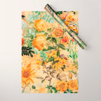Vintage & Shabby Chic -  Sunny Gold Botanical Flowers Summer Day Wrapping Paper Gallery Image 1