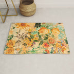 Vintage & Shabby Chic -  Sunny Gold Botanical Flowers Summer Day Rug Gallery Image 1