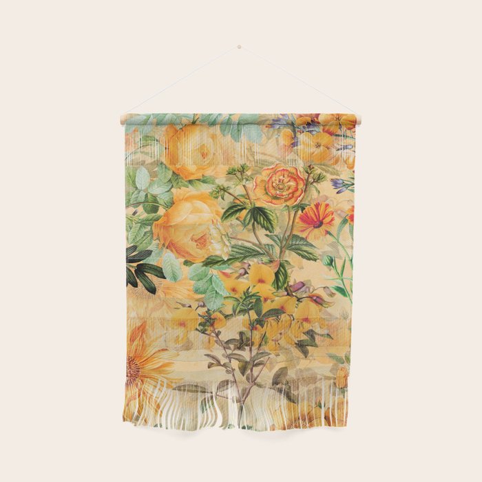 Vintage & Shabby Chic -  Sunny Gold Botanical Flowers Summer Day Wall Hanging Gallery Image 1
