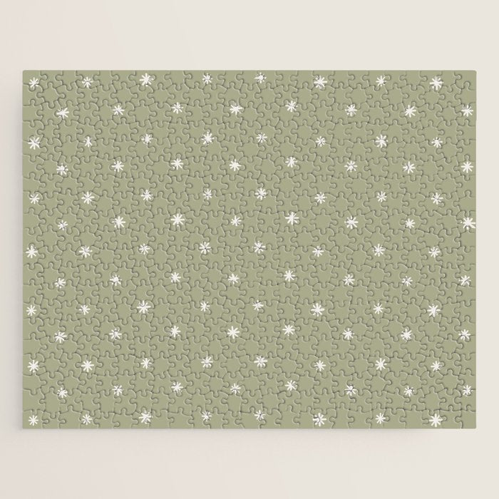 Sparkles Sage Green Jigsaw Puzzle Gallery Image 1