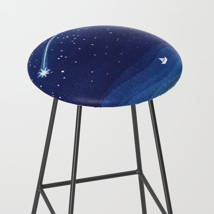 Falling star, shooting star, sailboat ocean waves blue sea Stool Gallery Image 2
