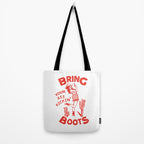 Bring Your Ass Kicking Boots! Cute & Cool Retro Cowgirl Design Tote Bag Gallery Image 2