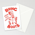 Bring Your Ass Kicking Boots! Cute & Cool Retro Cowgirl Design Stationery Card Gallery Image 2
