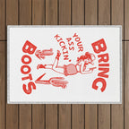 Bring Your Ass Kicking Boots! Cute & Cool Retro Cowgirl Design Outdoor Rug Gallery Image 1