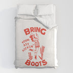Bring Your Ass Kicking Boots! Cute & Cool Retro Cowgirl Design Duvet Cover Gallery Image 6