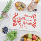 Bring Your Ass Kicking Boots! Cute & Cool Retro Cowgirl Design Cutting Board Gallery Image 2