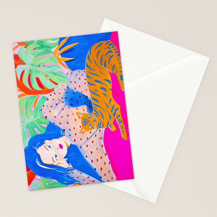 Relaxing with Cat Stationery Card Gallery Image 2