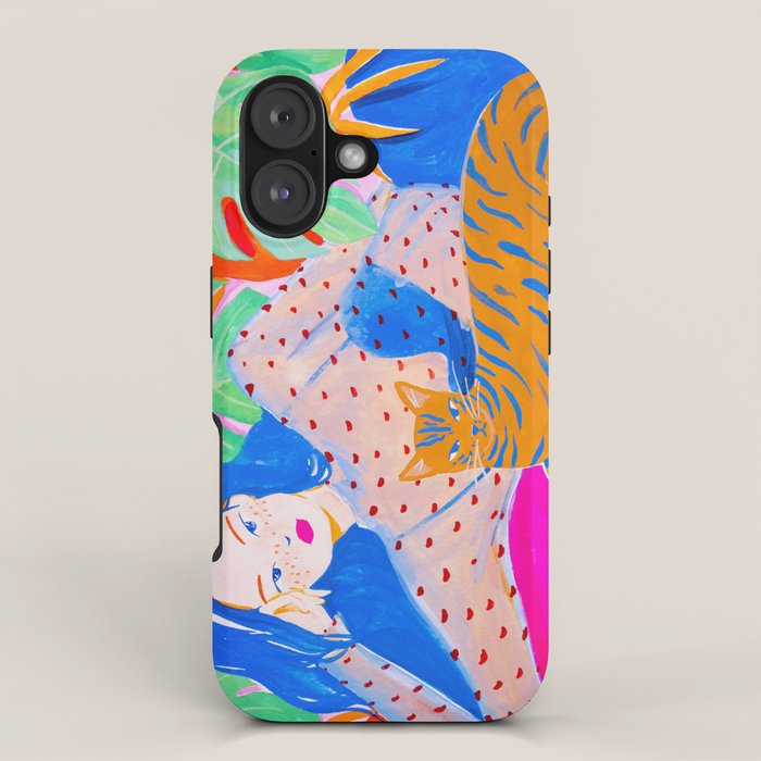 Relaxing with Cat iPhone Case Gallery Image 1