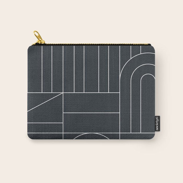 Deco Geometric 04 Black Carry All Pouch Gallery Image 1
