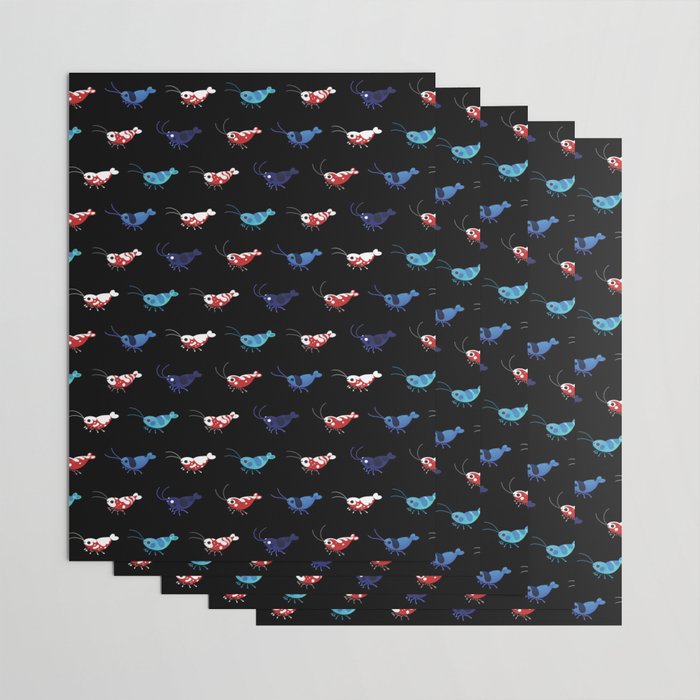 Red and blue shrimp Wrapping Paper Gallery Image 3