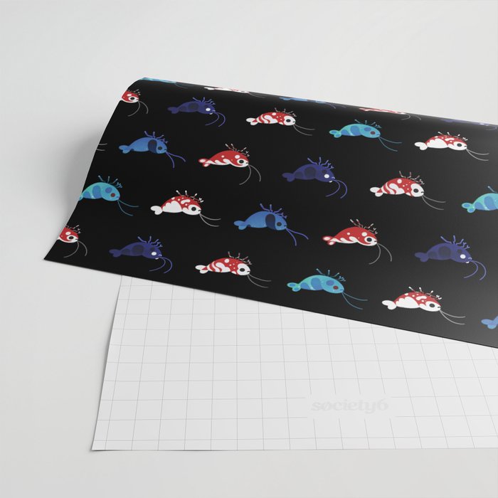 Red and blue shrimp Wrapping Paper Gallery Image 2