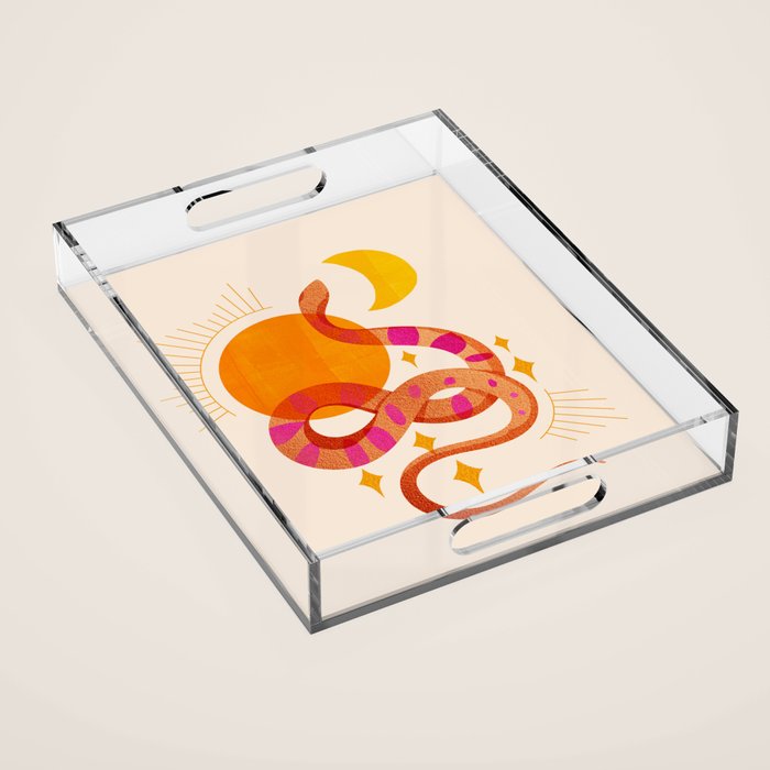 Abstraction_SUN_MOON_SNAKE_Minimalism_001 Acrylic Tray Gallery Image 1