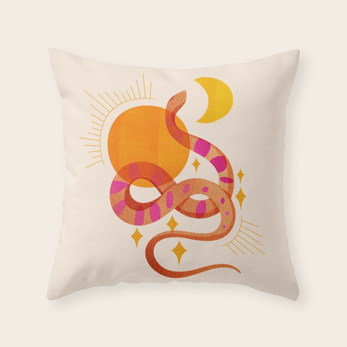 Abstraction_SUN_MOON_SNAKE_Minimalism_001 Throw Pillow Gallery Image 6