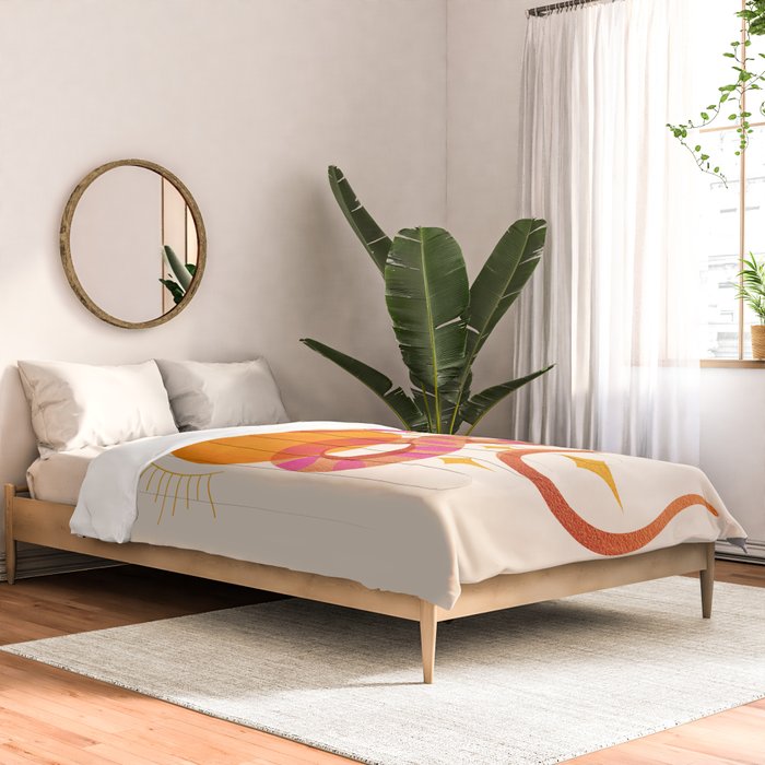 Abstraction_SUN_MOON_SNAKE_Minimalism_001 Comforter Gallery Image 2