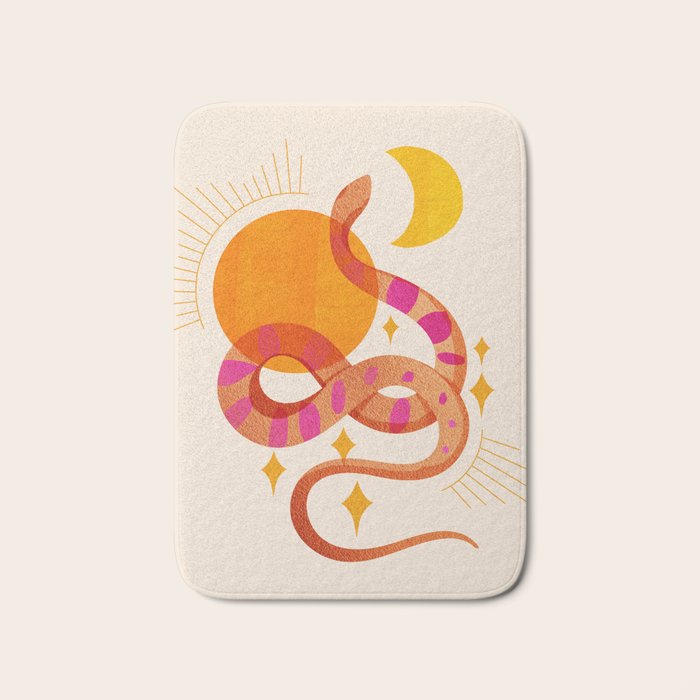 Abstraction_SUN_MOON_SNAKE_Minimalism_001 Bath Mat Gallery Image 1
