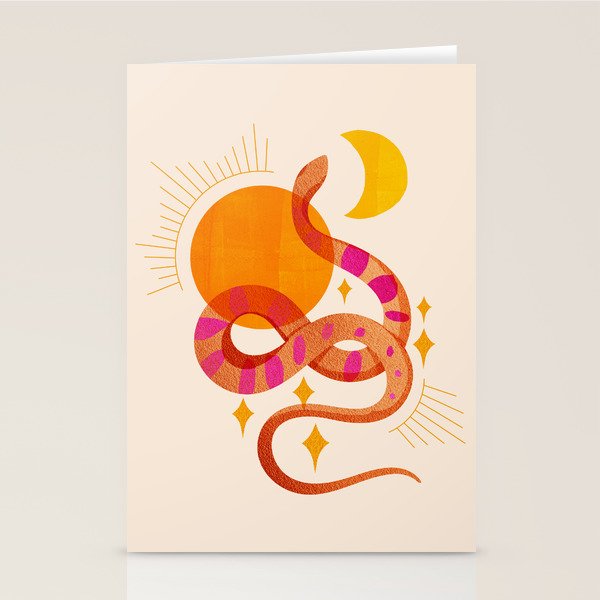 Abstraction_SUN_MOON_SNAKE_Minimalism_001 Stationery Card Gallery Image 2