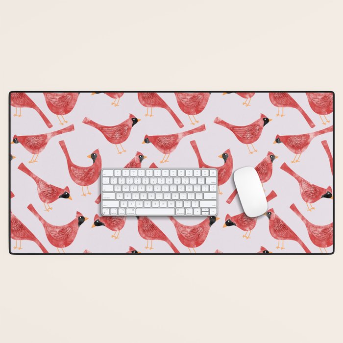 Red  Cardinal Birds Desk Mat Gallery Image 1
