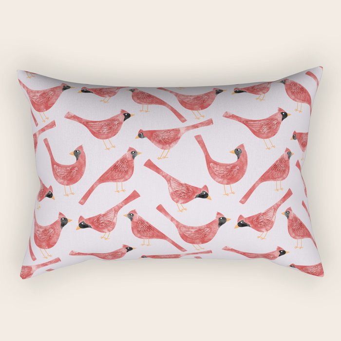 Red  Cardinal Birds Rectangular Pillow Gallery Image 2