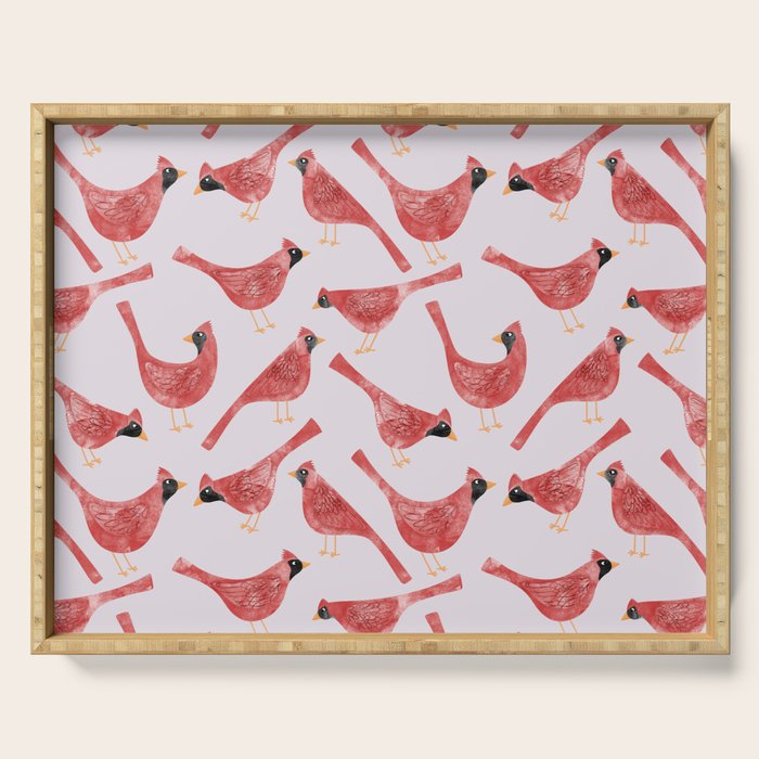 Red  Cardinal Birds Serving Tray Gallery Image 1