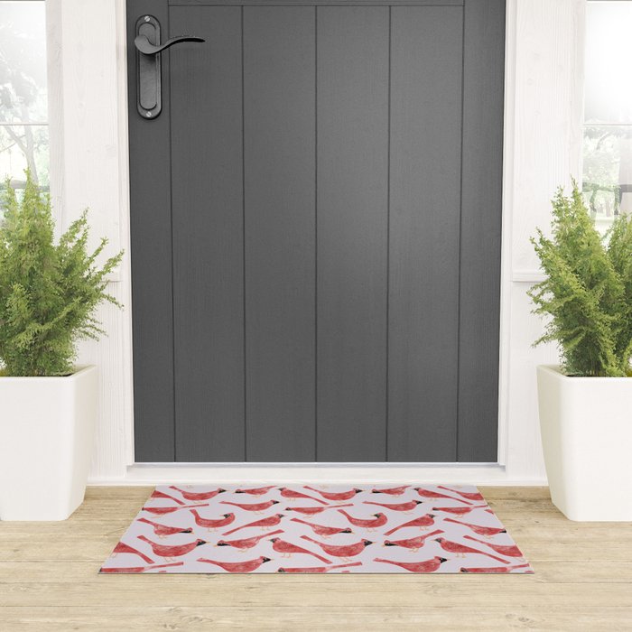 Red  Cardinal Birds Welcome Mat Gallery Image 3