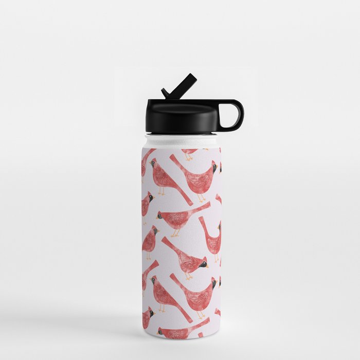 Red  Cardinal Birds Water Bottle Gallery Image 1