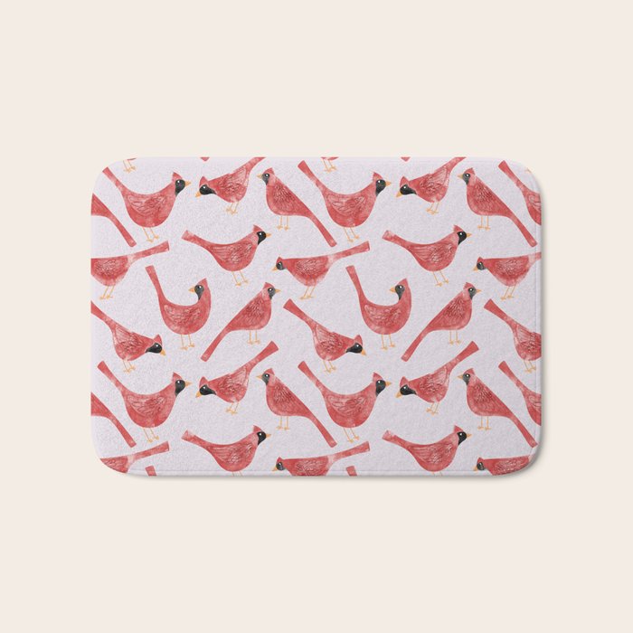 Red  Cardinal Birds Bath Mat Gallery Image 1
