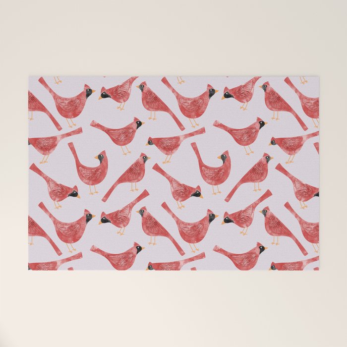Red  Cardinal Birds Welcome Mat Gallery Image 1
