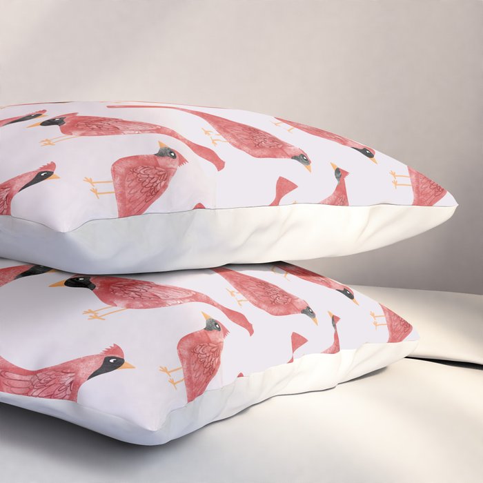 Red  Cardinal Birds Pillow Sham Gallery Image 3