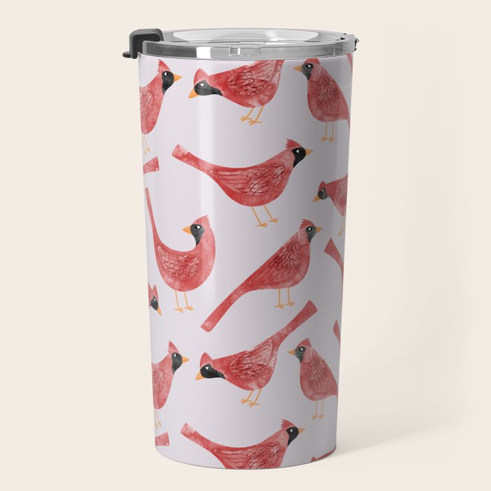Red  Cardinal Birds Travel Mug Gallery Image 3