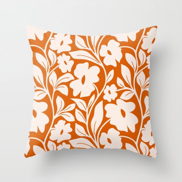 Tropical Vines Pattern - Terracotta Throw Pillow Gallery Image 6
