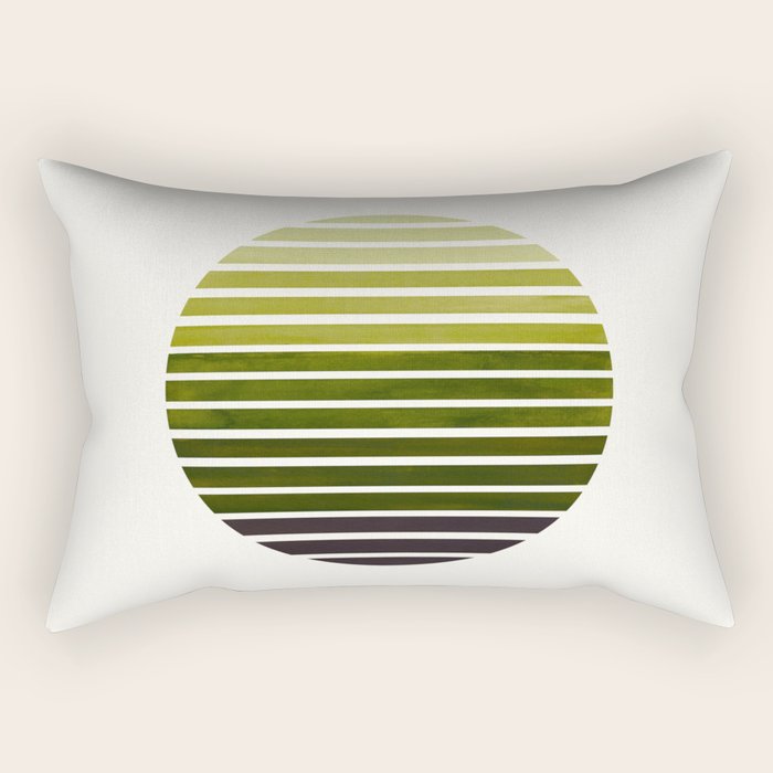 Olive Green Mid Century Modern Minimalist Scandinavian Colorful Stripes Geometric Pattern Round Circ Rectangular Pillow Gallery Image 1