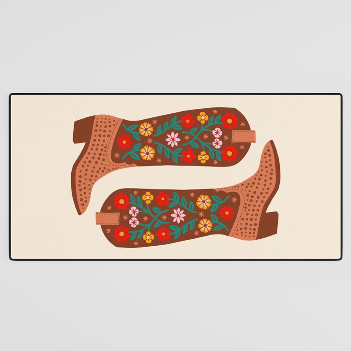 Cowgirl Boots - Bright Multicolor Desk Mat Gallery Image 3