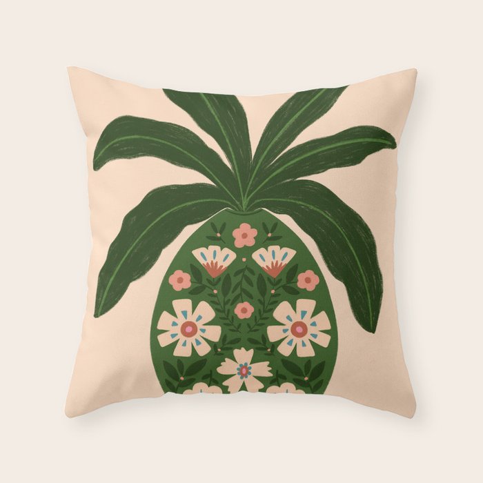 Ornamental Vase Throw Pillow Gallery Image 1