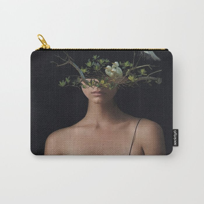 Lady with Birds 3 Carry All Pouch Gallery Image 1
