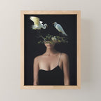 Lady with Birds 3 Mini Art Print Gallery Image 1