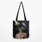 Lady with Birds 3 Tote Bag Gallery Image 2