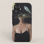 Lady with Birds 3 iPhone Case Gallery Image 1