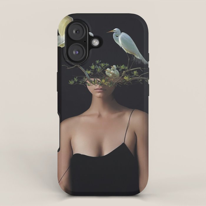 Lady with Birds 3 iPhone Case Gallery Image 1