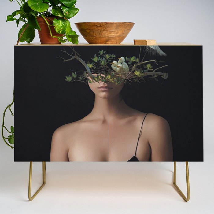 Lady with Birds 3 Credenza Gallery Image 1