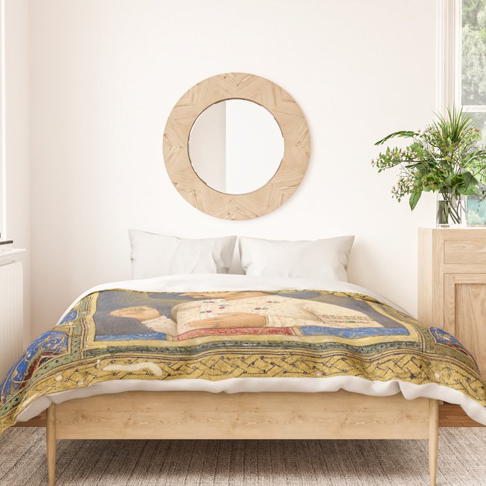 Antique Indian Miniature Painted Illustration Duvet Cover Gallery Image 3