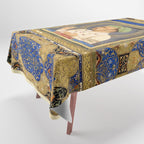 Antique Indian Miniature Painted Illustration Tablecloth Gallery Image 1