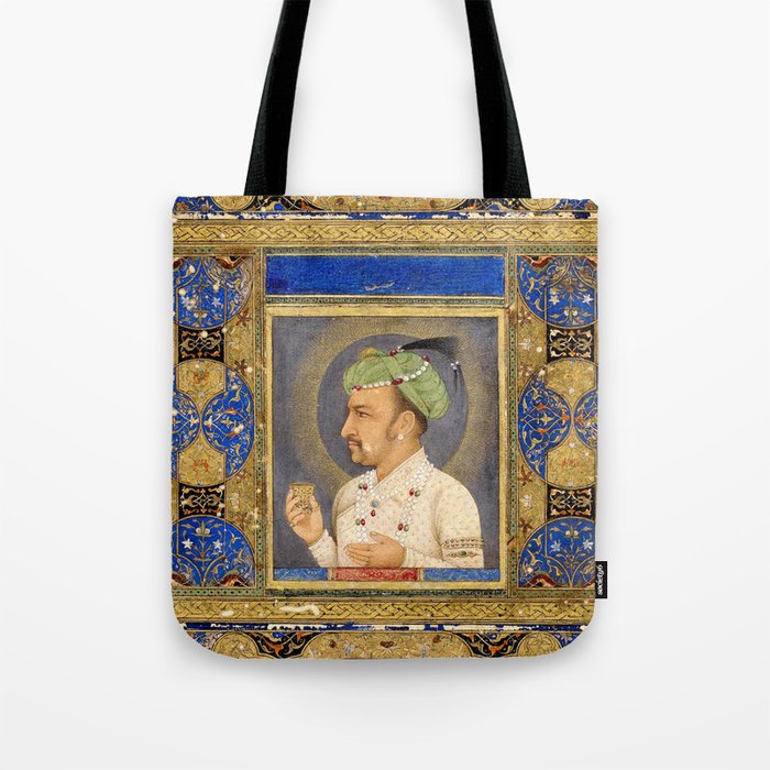 Antique Indian Miniature Painted Illustration Tote Bag Gallery Image 1