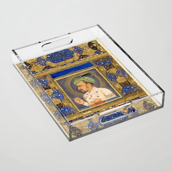 Antique Indian Miniature Painted Illustration Acrylic Tray Gallery Image 1