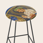 Antique Indian Miniature Painted Illustration Stool Gallery Image 2