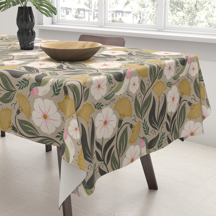 Hummingbird and Flowers Tablecloth Gallery Image 3