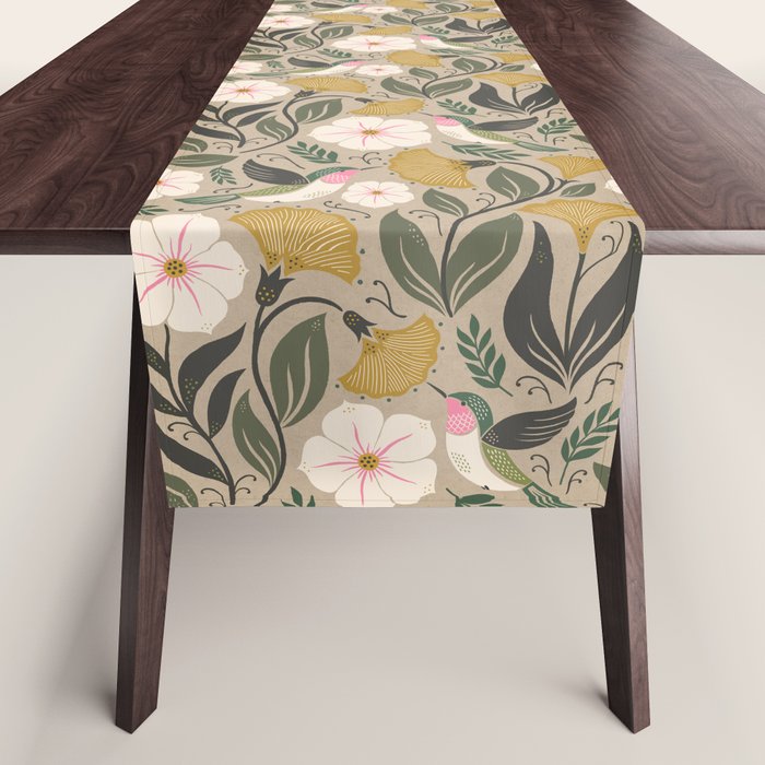 Hummingbird and Flowers Table Runner Gallery Image 1