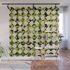 Geometric Checkerboard with Confetti Squares Green Black on Beige Wall Mural Gallery Image 1