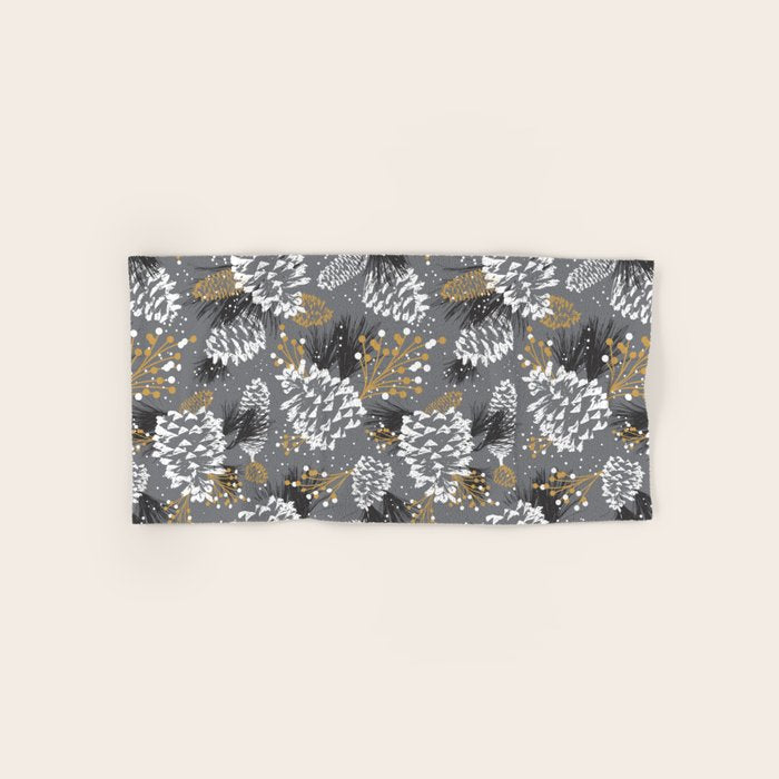 Festive Forest - Grey Bath Towel Gallery Image 1