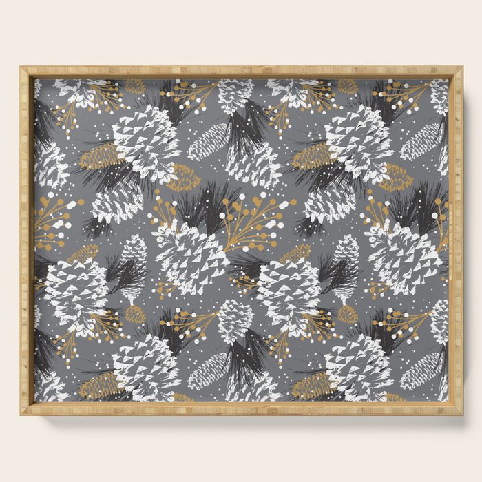Festive Forest - Grey Serving Tray Gallery Image 1
